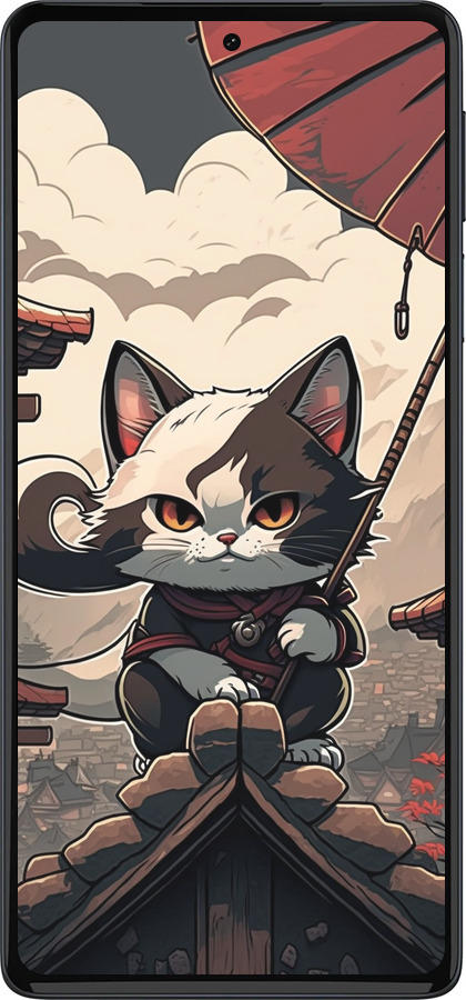 Силиконовый чехол Япония - кот на крыше для Motorola Edge 30 Pro - 5582u-2826 изображение 