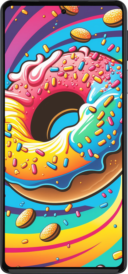 Силіконовий чехол Пончик веселка для Motorola Edge 30 Pro - 5584u-2826 изображение 