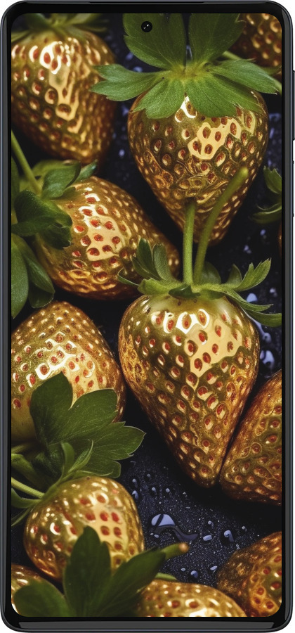 Силиконовый чехол Золотая клубника для Motorola Edge 30 Pro - 5637u-2826 изображение 