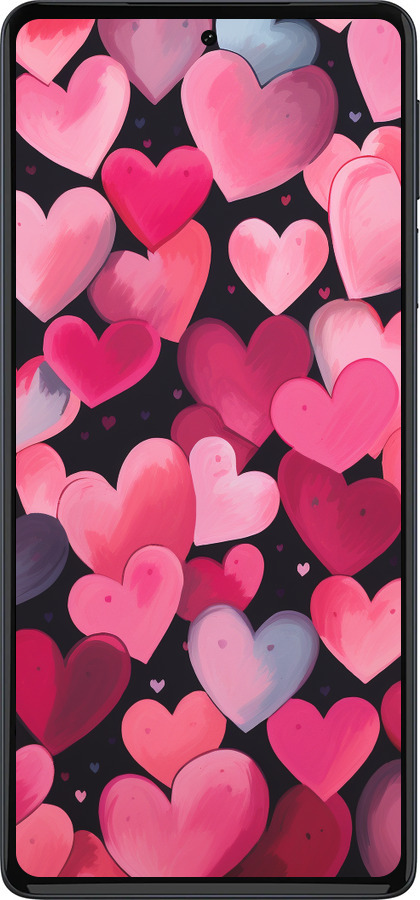 Силиконовый чехол Сердечки 4 для Motorola Edge 30 Pro - 5662u-2826 изображение 