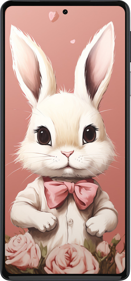 Силиконовый чехол Зайчик для Motorola Edge 30 Pro - 5669u-2826 изображение 