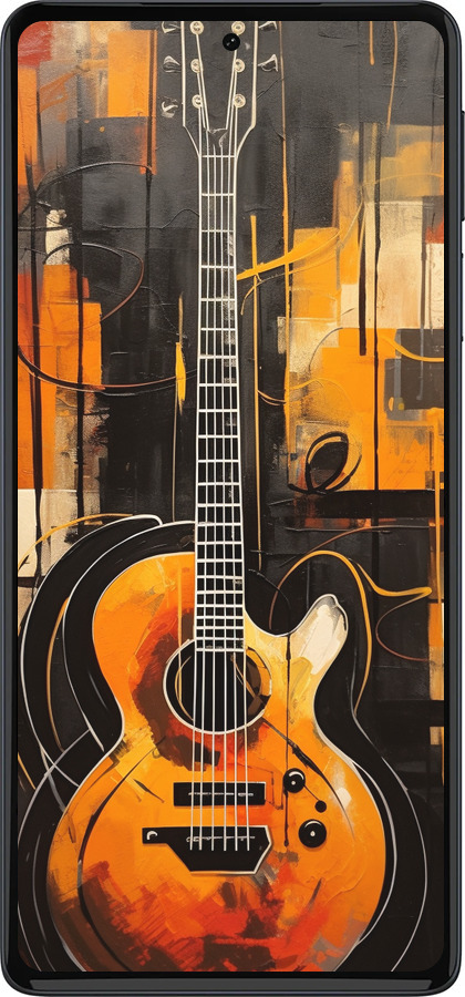 Силиконовый чехол Чехол для телефона Оранжевая Гитара для Motorola Edge 30 Pro - 5934u-2826 изображение 