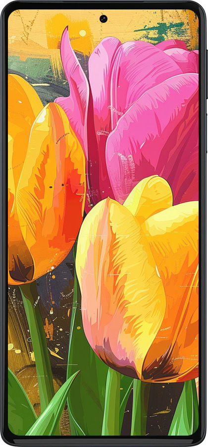 Силиконовый чехол Нарисованные тюльпаны для Motorola Edge 30 Pro - 5990u-2826 изображение 