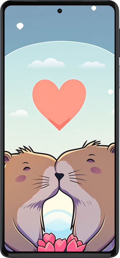 Силиконовый чехол Капибара любовь для Motorola Edge 30 Pro - 6027u-2826 изображение 