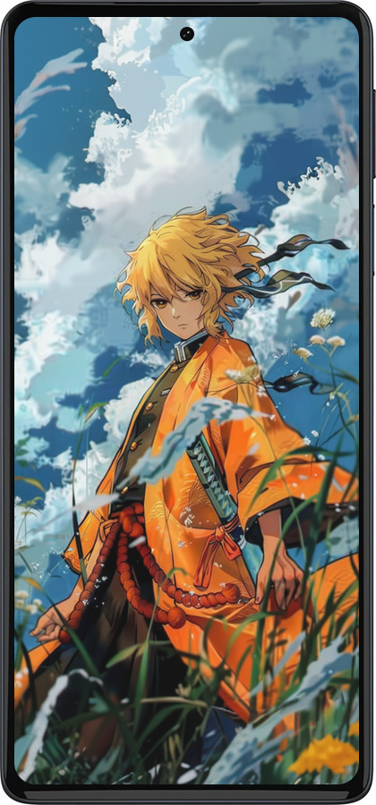 Силиконовый чехол Zenitsu Agatsuma для Motorola Edge 30 Pro - 6117u-2826 изображение 