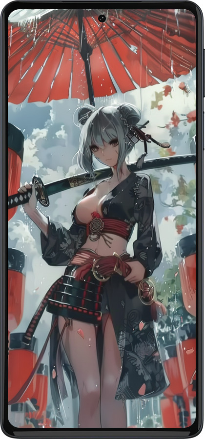 Силиконовый чехол Гейша-воин для Motorola Edge 30 Pro - 6124u-2826 изображение 