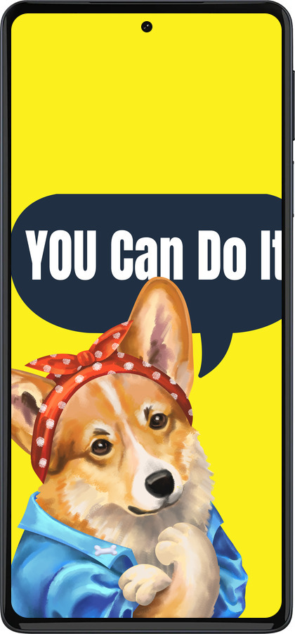 Силіконовий чехол чехол с корги You Can Do It для Motorola Edge 30 Pro - 6184u-2826 изображение 