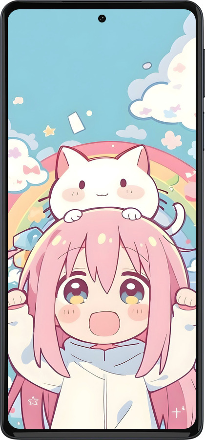 Силиконовый чехол Девочка аниме радуга для Motorola Edge 30 Pro - 6304u-2826 изображение 