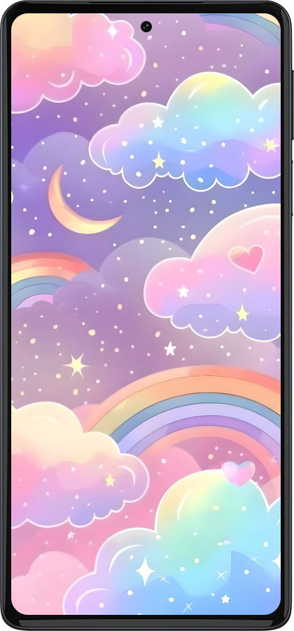 Силиконовый чехол Облака и радуга для Motorola Edge 30 Pro - 6312u-2826 изображение 