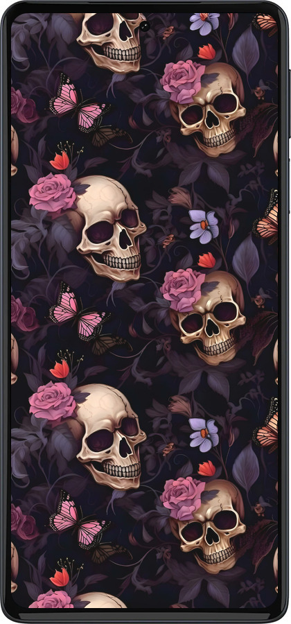 Силиконовый чехол Черепа и розы для Motorola Edge 30 Pro - 6316u-2826 изображение 
