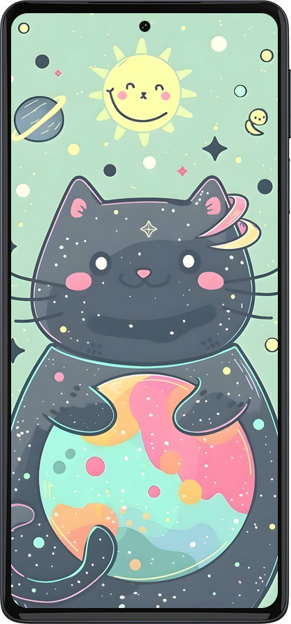 Силіконовий чехол Милый котик для Motorola Edge 30 Pro - 6364u-2826 изображение 