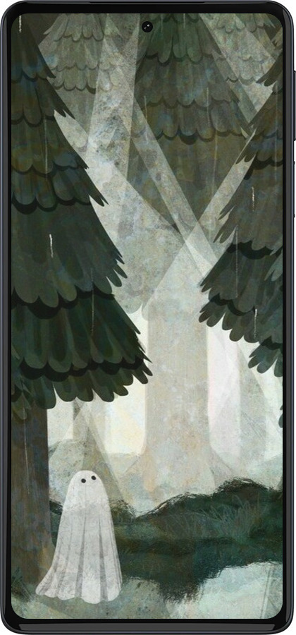 Силіконовий чехол Із зображенням соснового лісу та привида для Motorola Edge 30 Pro - 6420u-2826 изображение 