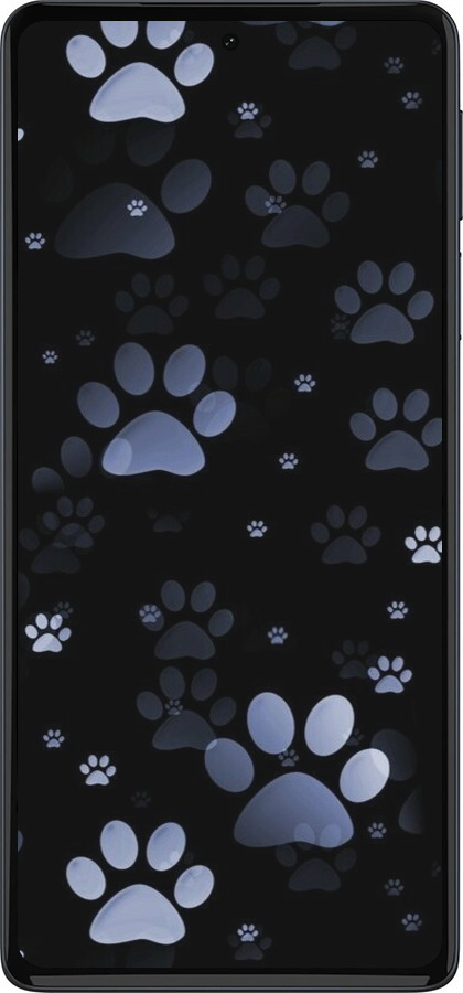 Силиконовый чехол С синими отпечатками лап для Motorola Edge 30 Pro - 6441u-2826 изображение 