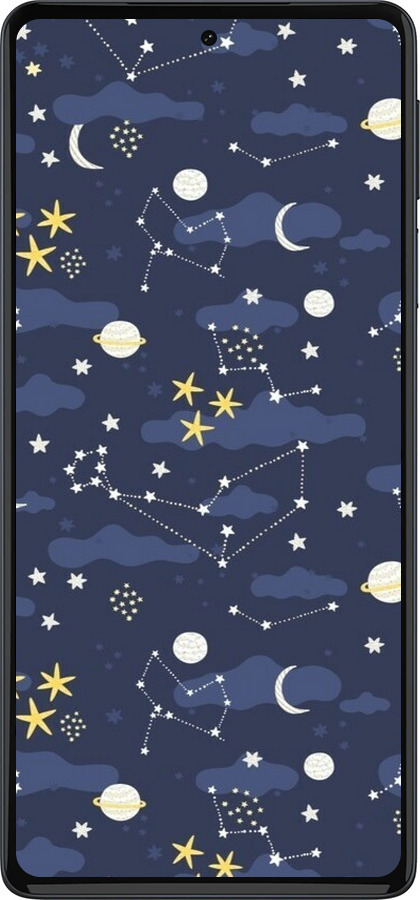 Силиконовый чехол Астрономический узор. Милый дизайн мультяшной вселенной для Motorola Edge 30 Pro - 6446u-2826 изображение 