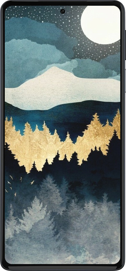 Силиконовый чехол Ночной пейзаж с лесом и горами для Motorola Edge 30 Pro - 6493u-2826 изображение 