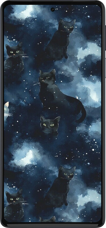 Силиконовый чехол Изображение Кошек с тёмной акварелью для Motorola Edge 30 Pro - 6521u-2826 изображение 