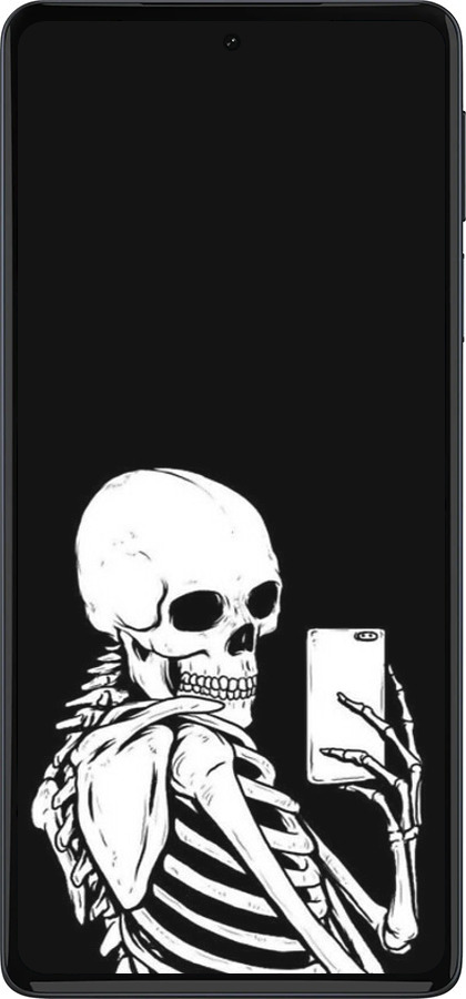 Силиконовый чехол Скелет делает Selfie для Motorola Edge 30 Pro - 6535u-2826 изображение 