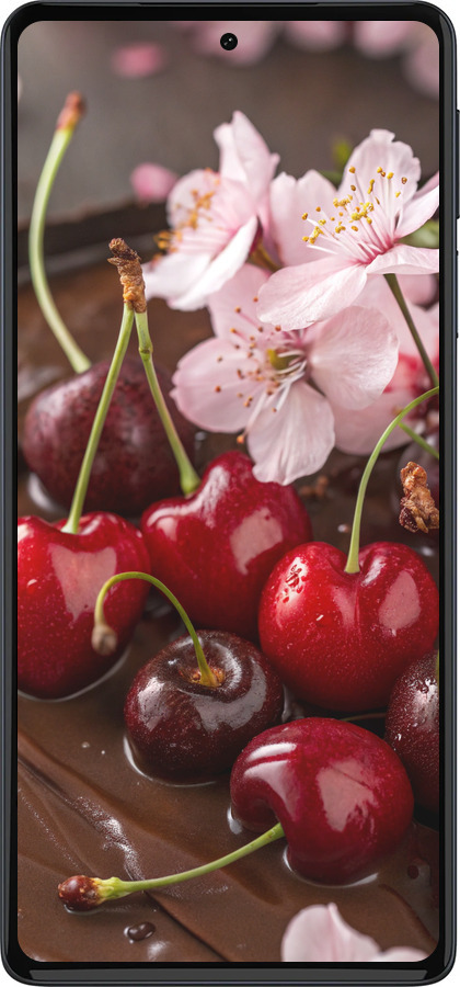 Силиконовый чехол Вишня в шоколаде для Motorola Edge 30 Pro - 6698u-2826 изображение 