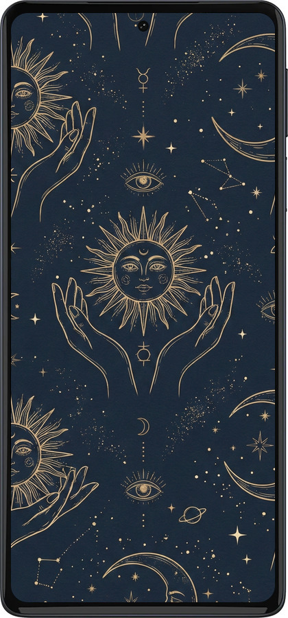 Силіконовий чехол Celestial Harmony: Sun & Moon Gold Mystic Pattern для Motorola Edge 30 Pro - 6778u-2826 изображение 
