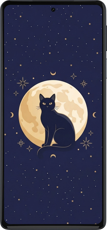 Силиконовый чехол Cute Cat Celestial/Witchy для Motorola Edge 30 Pro - 6787u-2826 изображение 
