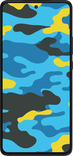 Силиконовый чехол Желто-голубой камуфляж для Motorola Edge 30 - 1084u-2840 изображение 