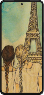 Силиконовый чехол Девушки в Париже для Motorola Edge 30 - 3980u-2840 изображение 