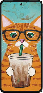 Силиконовый чехол Зеленоглазый кот в очках для Motorola Edge 30 - 4054u-2840 изображение 