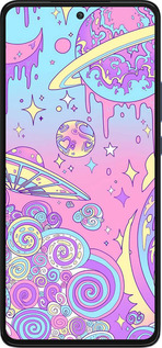 Силиконовый чехол Розовая галактика для Motorola Edge 30 - 4146u-2840 изображение 