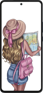 Силиконовый чехол Девушка с картой для Motorola Edge 30 - 4704u-2840 изображение 