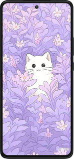 Силиконовый чехол Котик в цветах для Motorola Edge 30 - 6390u-2840 изображение 