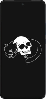 Силиконовый чехол С изображением кота и черепа для Motorola Edge 30 - 6491u-2840 изображение 