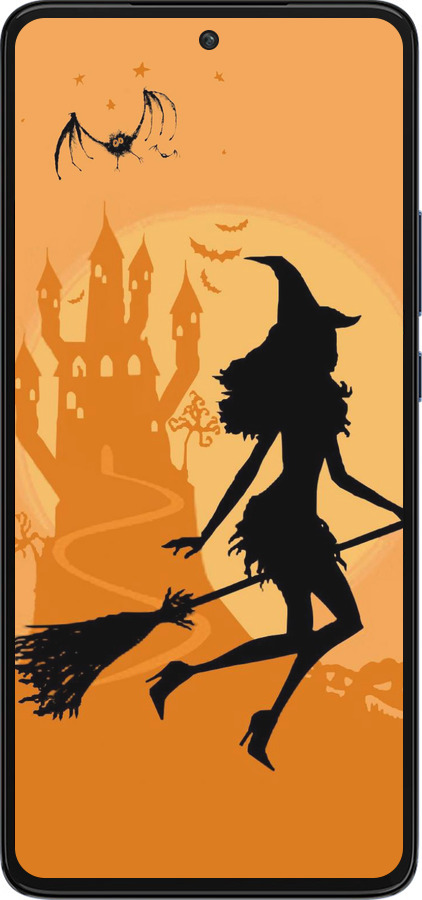 Силиконовый чехол Ведьма на метле для Motorola Edge 30 - 1184u-2840 изображение 