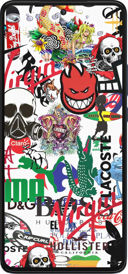 Силиконовый чехол Many different logos для Motorola Edge 30 - 4022u-2840 изображение 