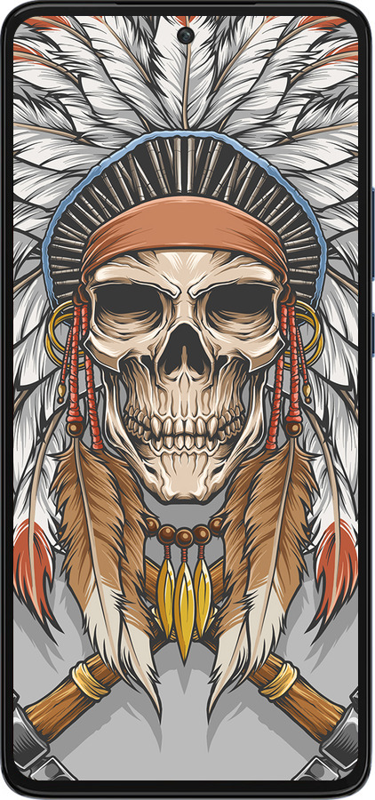 Силиконовый чехол Череп индейца для Motorola Edge 30 - 4032u-2840 изображение 