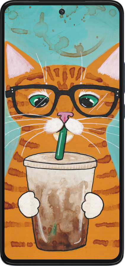 Силиконовый чехол Зеленоглазый кот в очках для Motorola Edge 30 - 4054u-2840 изображение 