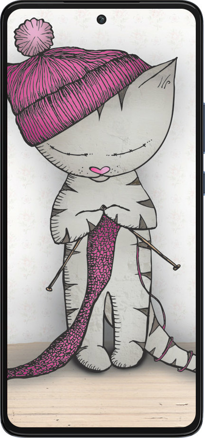 Силиконовый чехол Кошка рукодельница для Motorola Edge 30 - 4056u-2840 изображение 