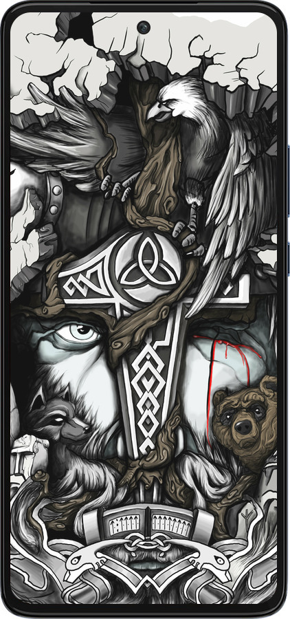 Силиконовый чехол Тату Викинг для Motorola Edge 30 - 4098u-2840 изображение 