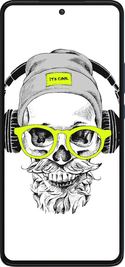 Силиконовый чехол Череп в очках и наушниках для Motorola Edge 30 - 4144u-2840 изображение 