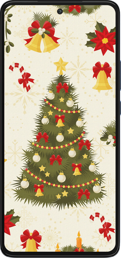 Силиконовый чехол Новогодняя елка для Motorola Edge 30 - 4198u-2840 изображение 