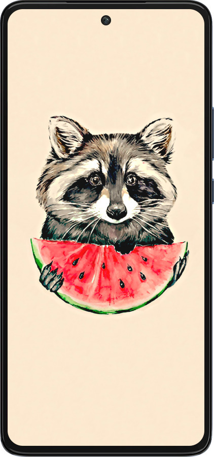 Силиконовый чехол Енотик с арбузом для Motorola Edge 30 - 4605u-2840 изображение 