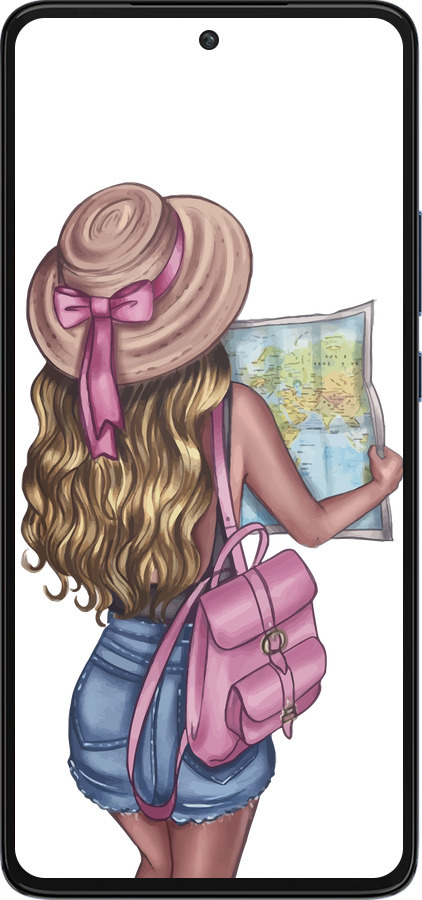 Силиконовый чехол Девушка с картой для Motorola Edge 30 - 4704u-2840 изображение 