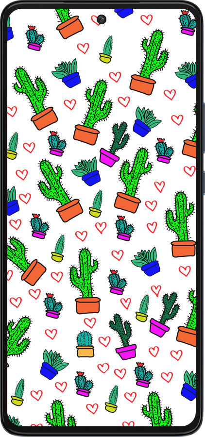 Силиконовый чехол Кактусы 4 для Motorola Edge 30 - 4856u-2840 изображение 