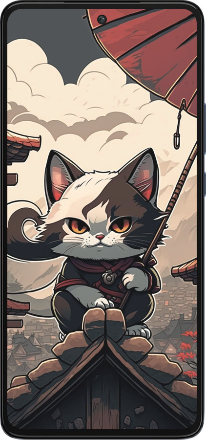 Силиконовый чехол Япония - кот на крыше для Motorola Edge 30 - 5582u-2840 изображение 