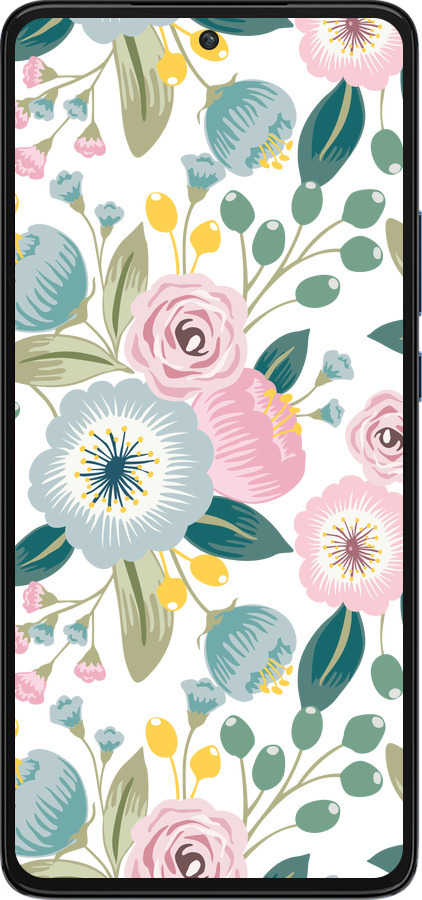 Силиконовый чехол Цветочные обои v2 для Motorola Edge 30 - 5602u-2840 изображение 