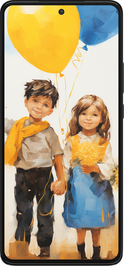 Силиконовый чехол Дети с шариками для Motorola Edge 30 - 5659u-2840 изображение 