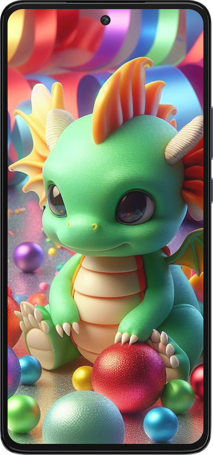Силиконовый чехол Веселый дракончик для Motorola Edge 30 - 5812u-2840 изображение 
