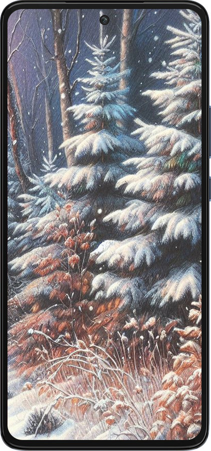 Силиконовый чехол Зимний пейзаж для Motorola Edge 30 - 5814u-2840 изображение 