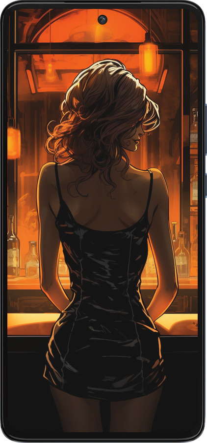 Силиконовый чехол Чехол для телефона Девушка в баре для Motorola Edge 30 - 5947u-2840 изображение 