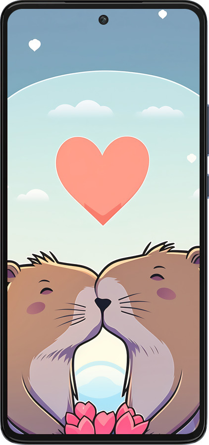 Силиконовый чехол Капибара любовь для Motorola Edge 30 - 6027u-2840 изображение 