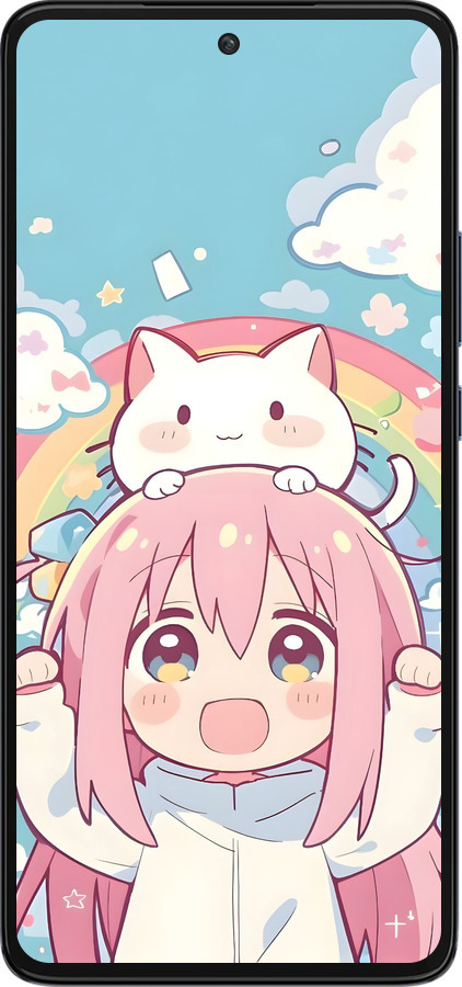 Силиконовый чехол Девочка аниме радуга для Motorola Edge 30 - 6304u-2840 изображение 